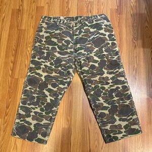 Vtg. 80's Carhartt WU103 Men’s 48x32 Duck Camouflage Canvas Pants, Union Made
